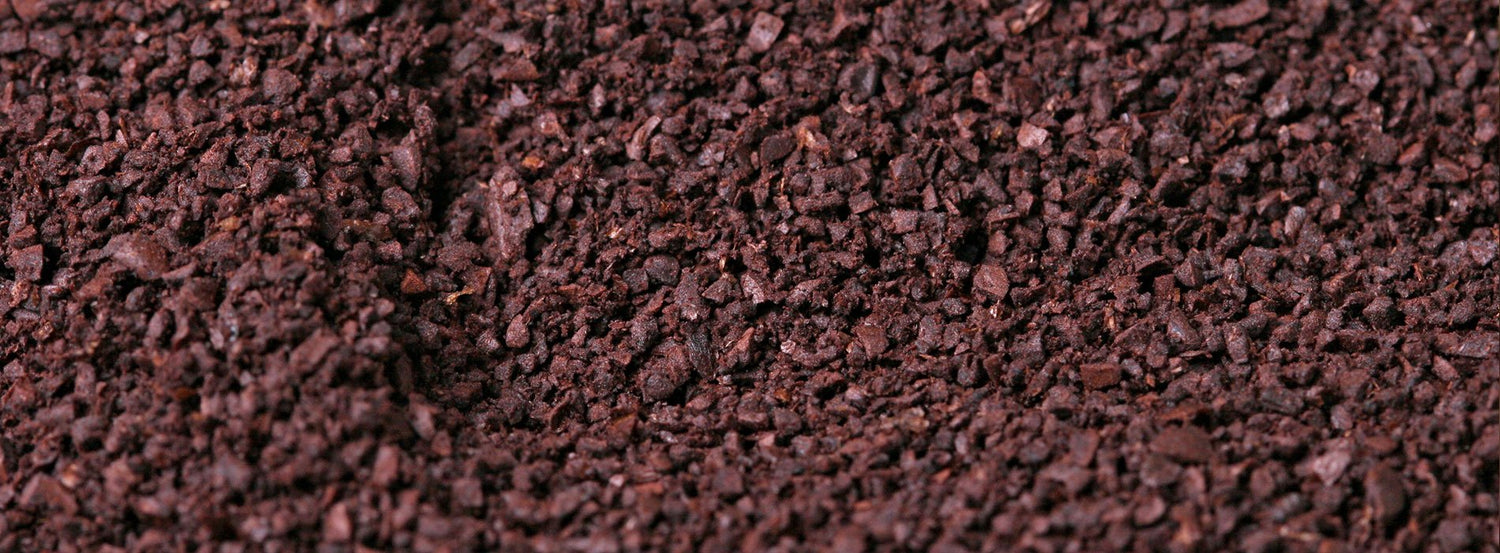 A closeup of ground coffee