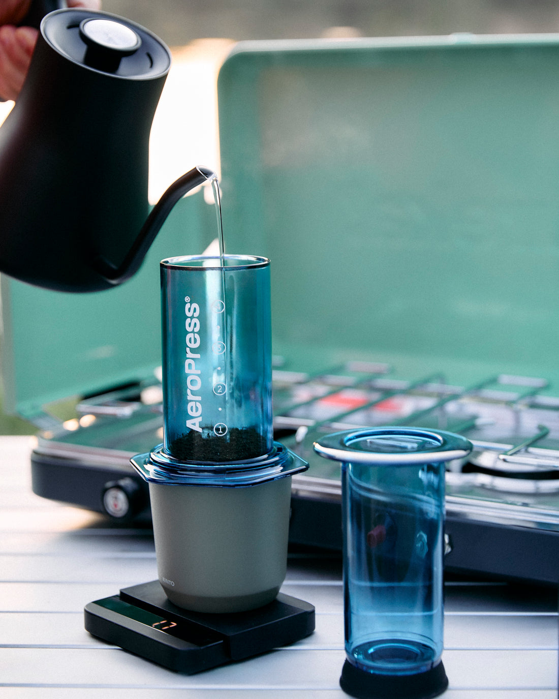 Aeropress Clear Blue || Blue