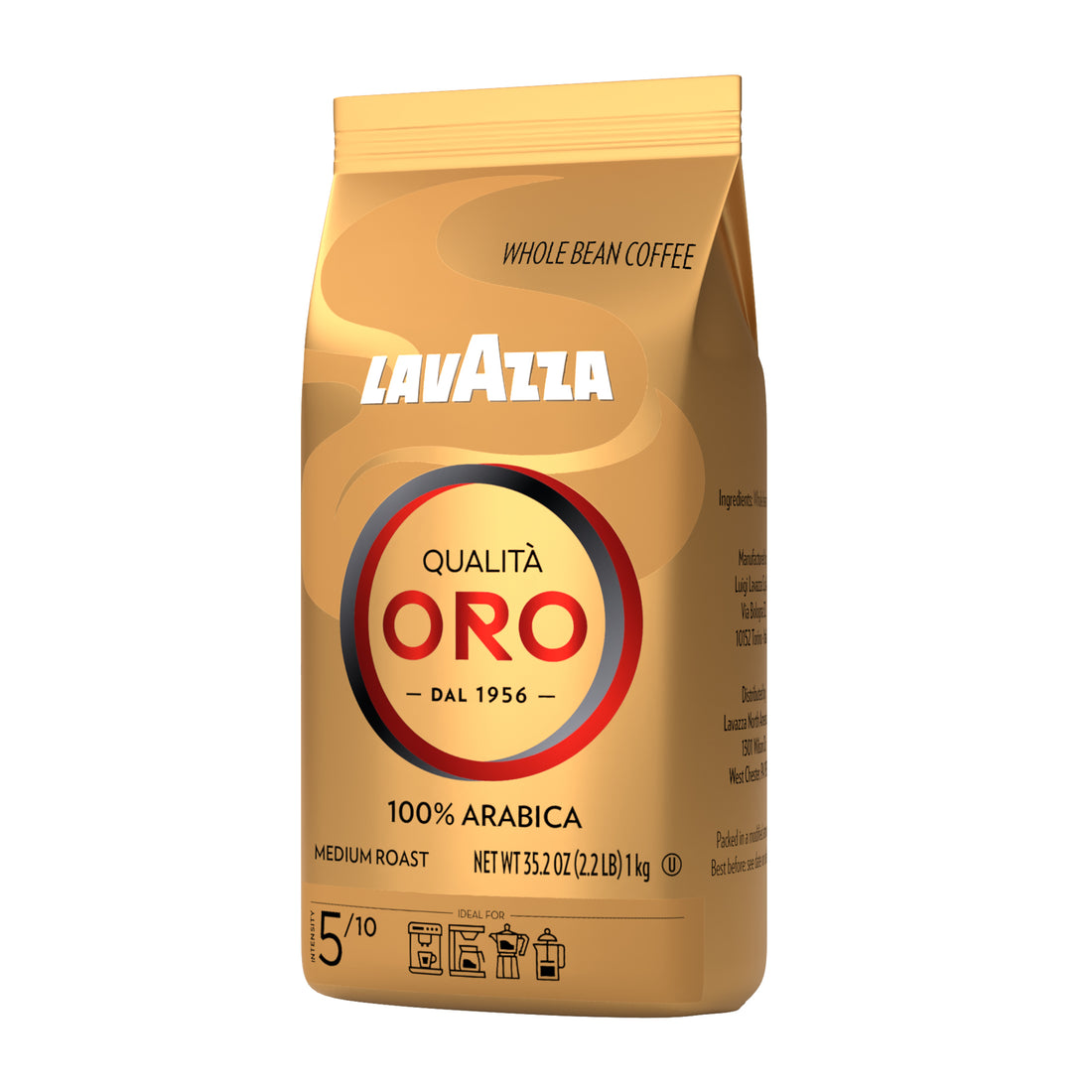 Lavazza Qualita Oro Whole Bean 100% Arabica Medium Roast