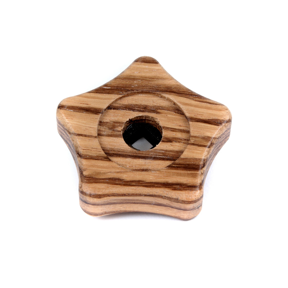 Custom Wood Steam/Water Knob - Ecm 5 Point - Zebra Wood | Arnold Wood Working ECMKNOB5PTZWD