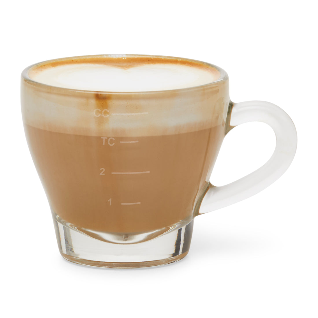 Barista Improving Taste Cappuccino Training Glass - Filled to TC Line