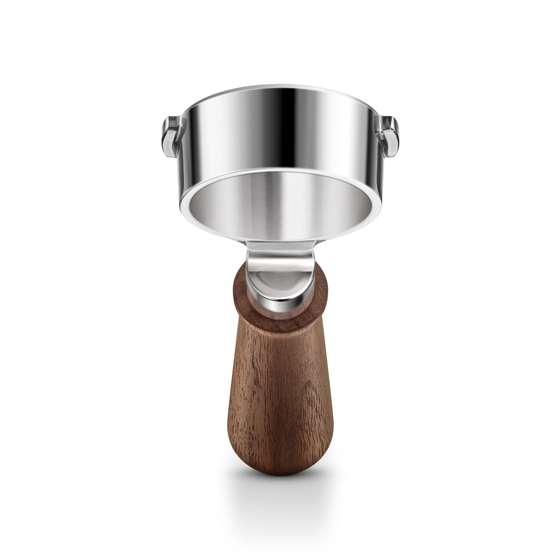 Breville 58mm Wooden Bottomless Portafilter Front || 58mm
