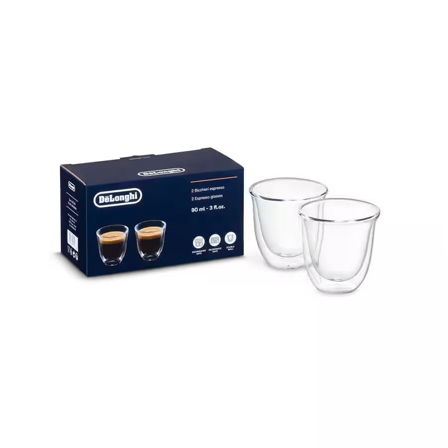 DeLonghi Double Wall Glass Espresso Cups