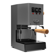 Gaggia Classic Evo Pro Espresso Machine in Industrial Grey with Olive Wood