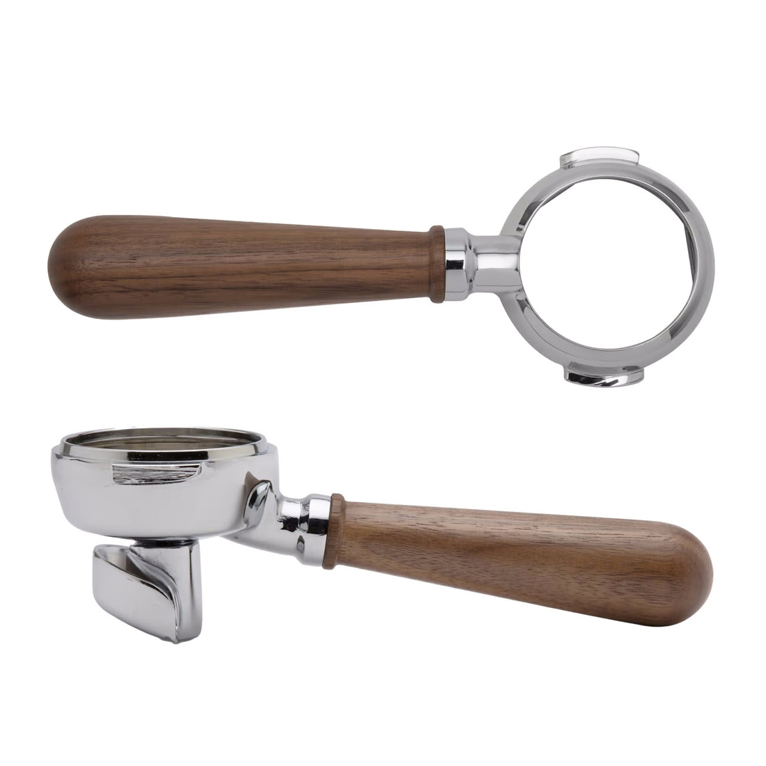 Lelit Bianca Walnut Accent Kit Double and Bottomless Portafilters || Walnut