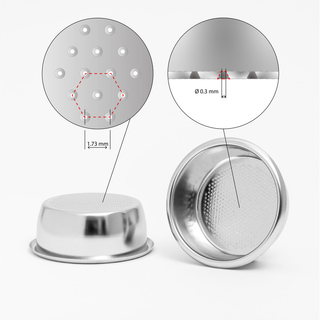 Solis IMS Perfetta 14-16g Filter Basket Hole Details
