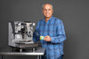 Todd posing with his favorite dual boiler espresso machine, the Crem One Profiler. 
