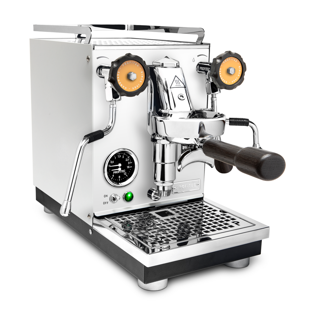 Profitec Pro 400 Espresso Machine in Matte White with Blackened Oak