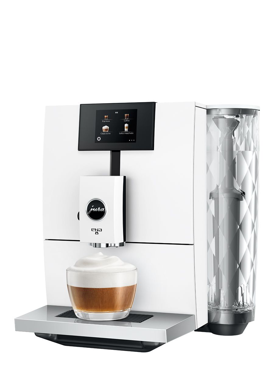 JURA ENA 8 Espresso Machine with Touchscreen Full Nordic White Whole Latte Love