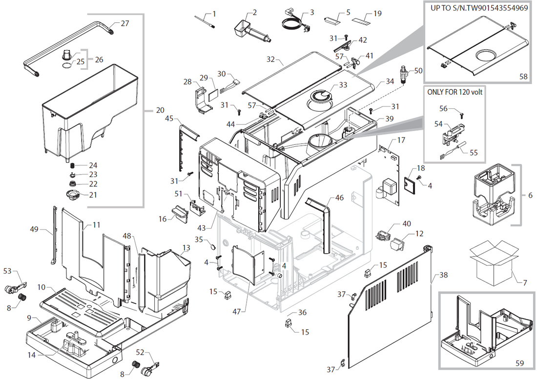 Gaggia Anima Prestige Part Diagram: E74221-1