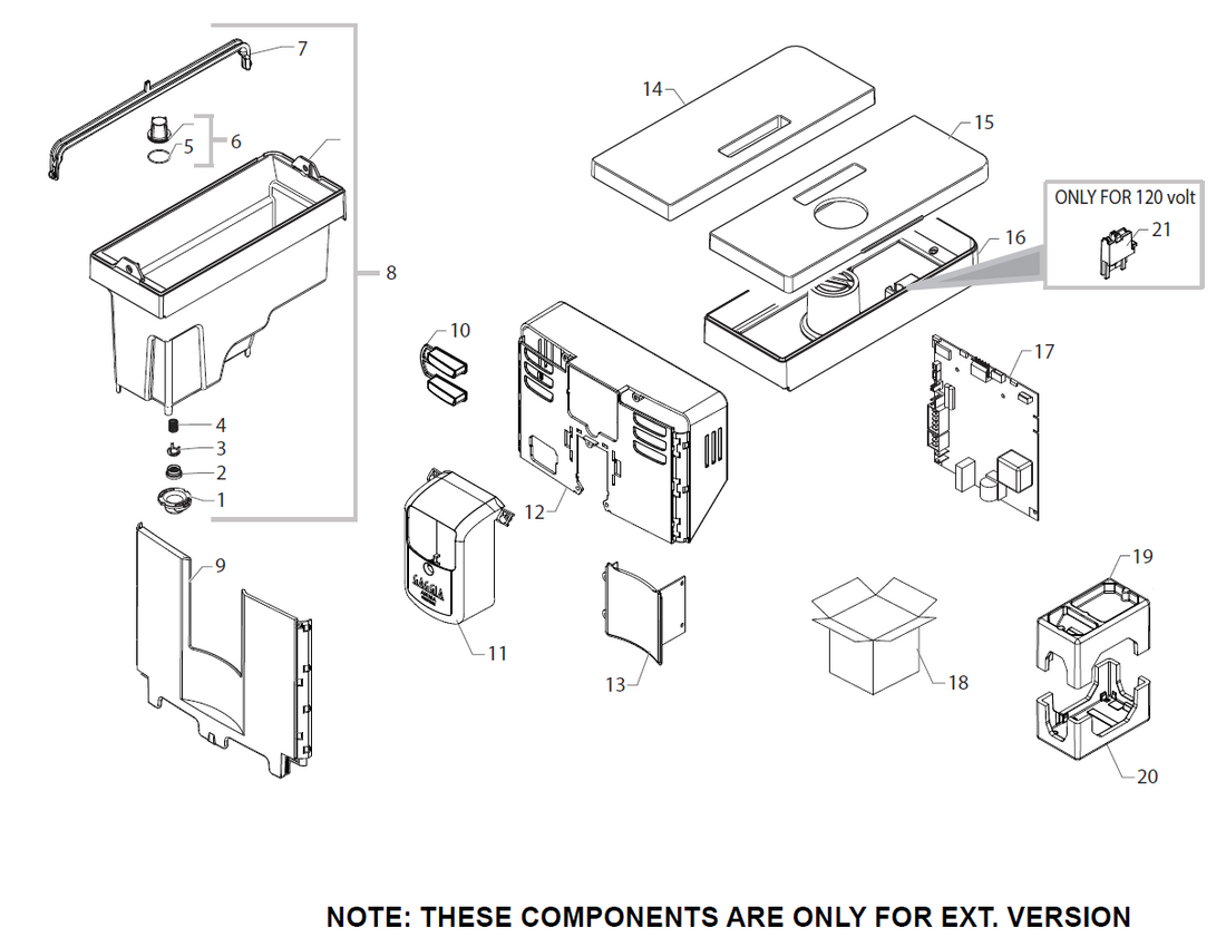Gaggia Anima Prestige Part Diagram: E74221-2