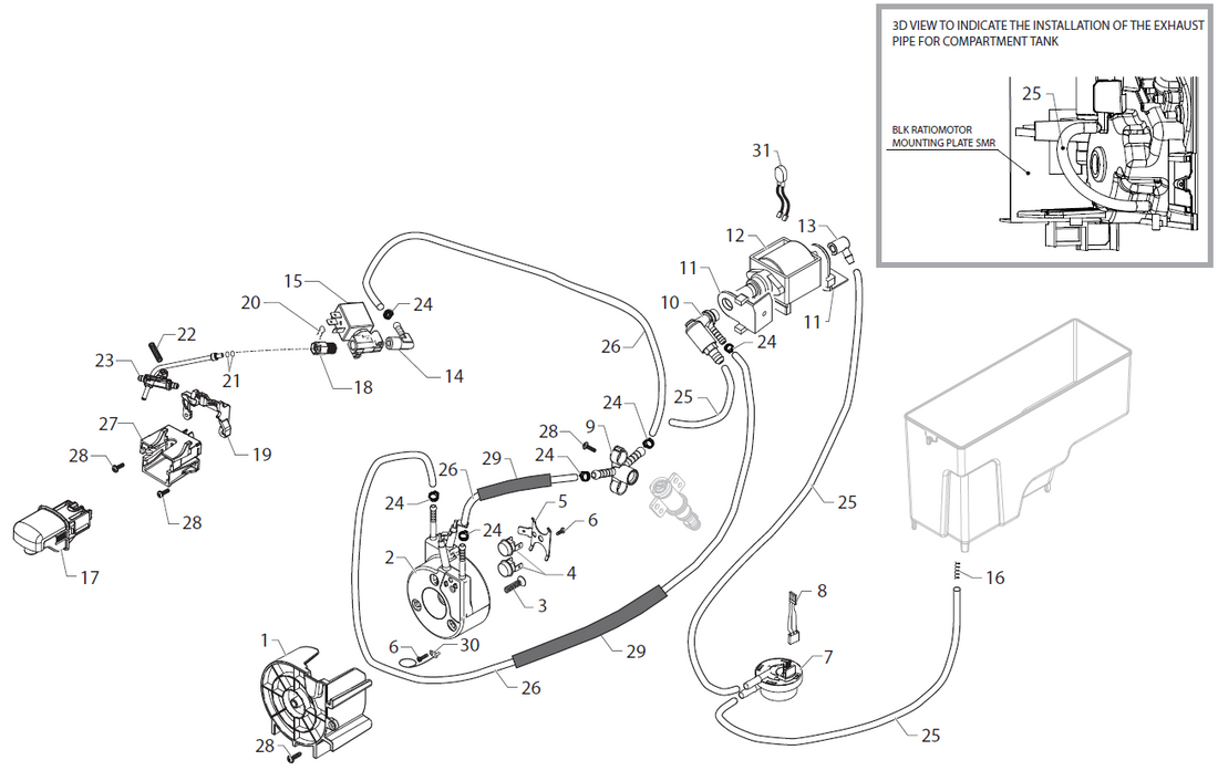 Gaggia Anima Prestige Part Diagram: E74221-4