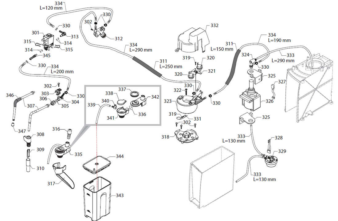 Gaggia Cadorna Milk Part Diagram: EG2002-3