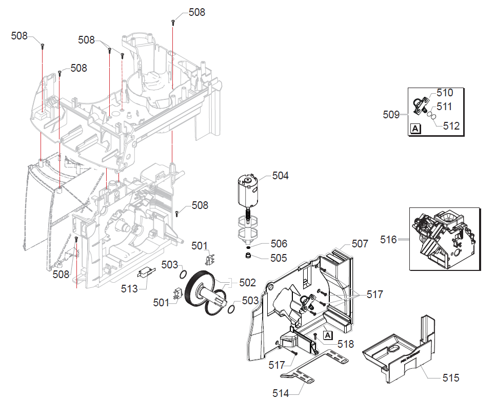 Gaggia Cadorna Milk Part Diagram: EG2002-5