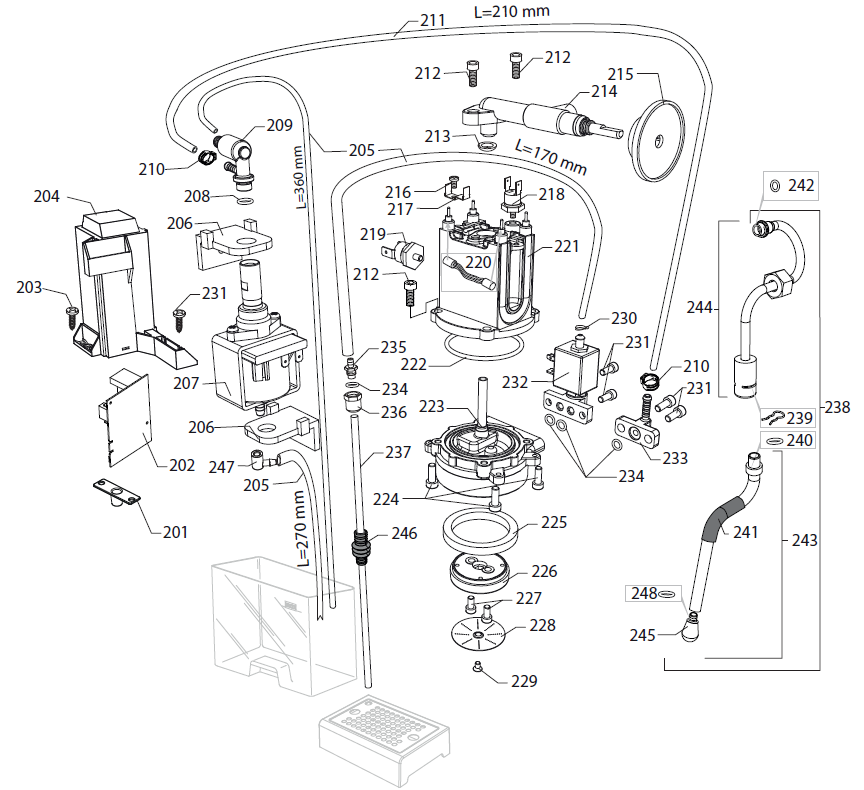 Gaggia Classic Evo Pro Part Diagram: EG1003-2