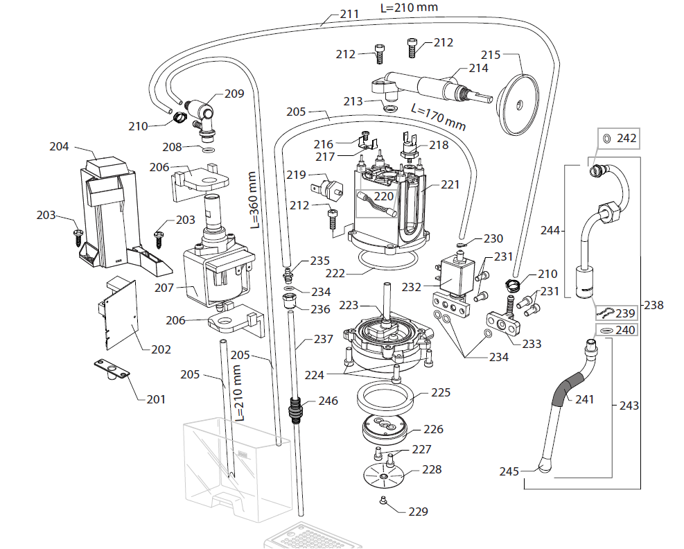 Gaggia Classic Pro Part Diagram: EG1001-2