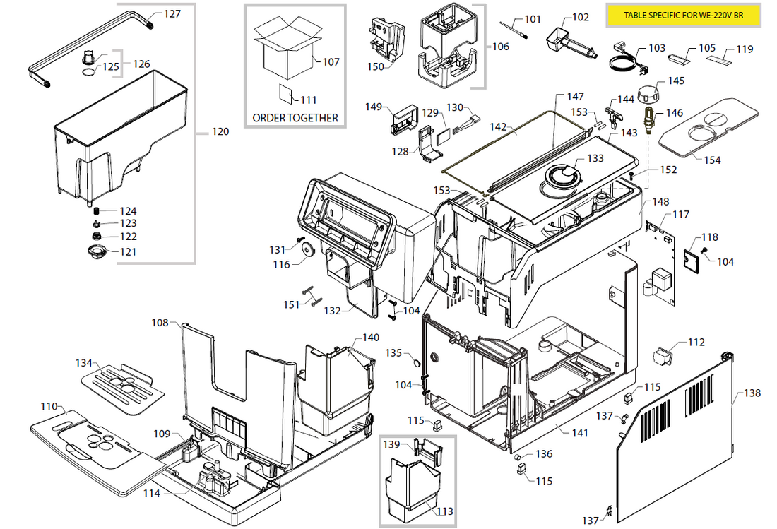 Gaggia Magenta Milk Part Diagram: EG2004-1A