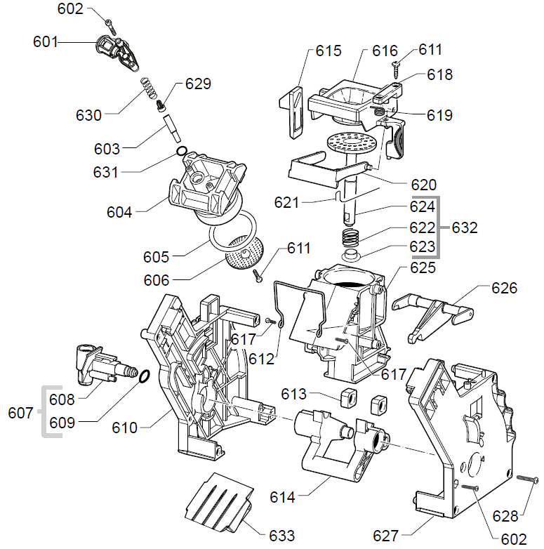 Gaggia Magenta Prestige Part Diagram: EG3003-6
