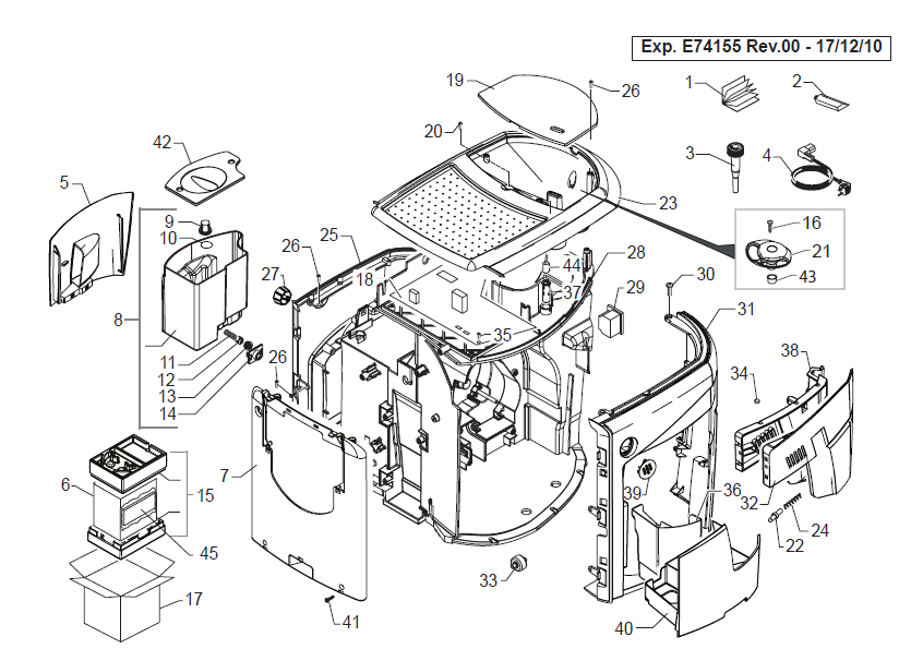 Gaggia Unica Part Diagram: E74155-1