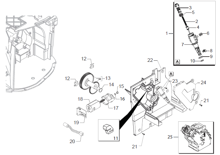 Gaggia Unica Part Diagram: E74155-5