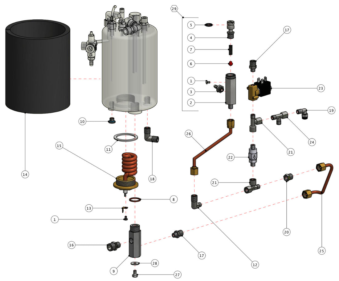 Quick Mill Arnos Part Diagram: 0985-4