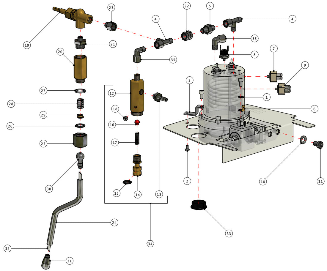 Quick Mill Pippa Part Diagram: 04100-5