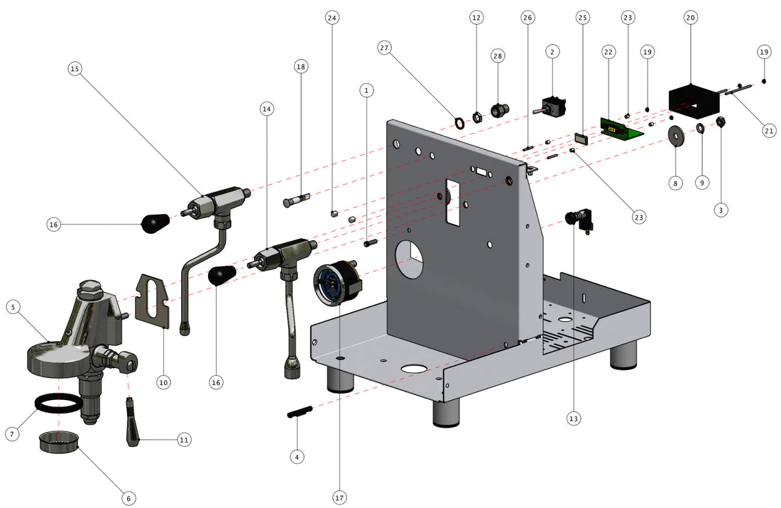 Quick Mill Vetrano Part Diagram: 0995-2