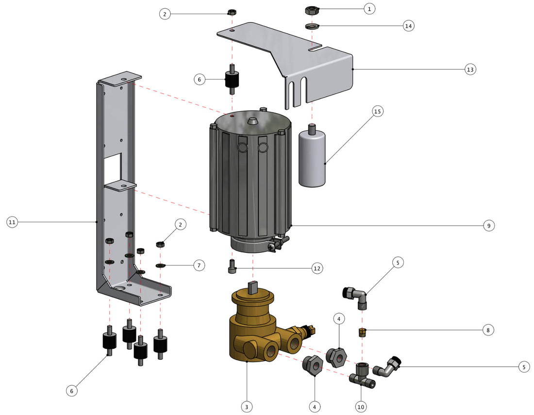 Quick Mill Vetrano Part Diagram: 0995-3