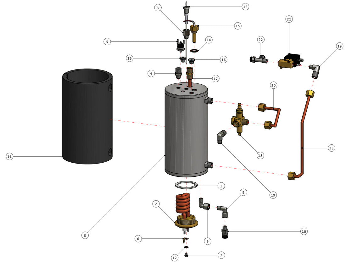 Quick Mill Vetrano Part Diagram: 0995-4