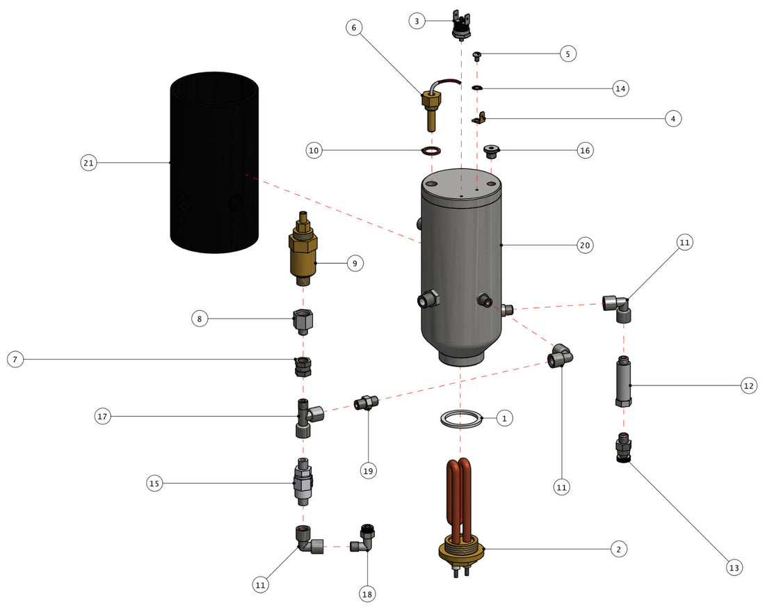 Quick Mill Vetrano Part Diagram: 0995-5