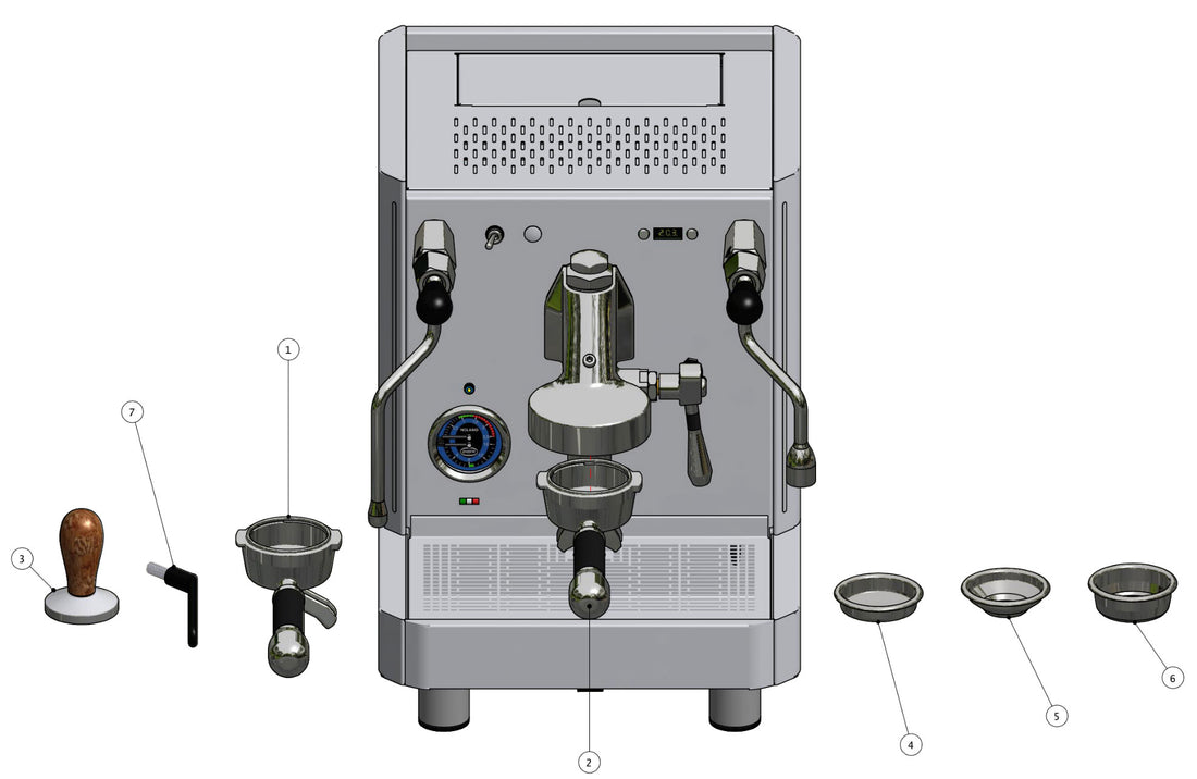 Quick Mill Vetrano Part Diagram: 0995-9