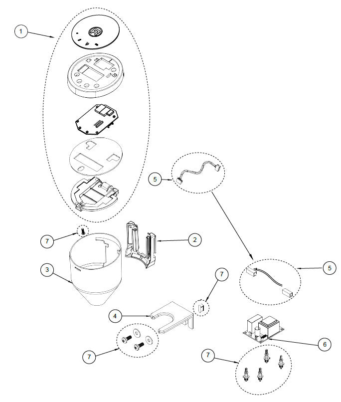 Rocket Espresso Faustino Grinder Part Diagram: REFAUSTINO-2