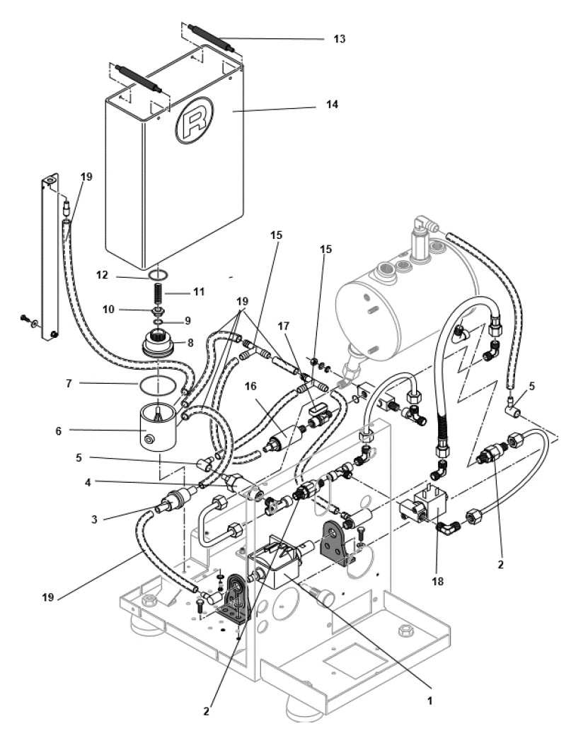 Rocket Espresso Giotto Type V Part Diagram: REGIOTYPEV-6