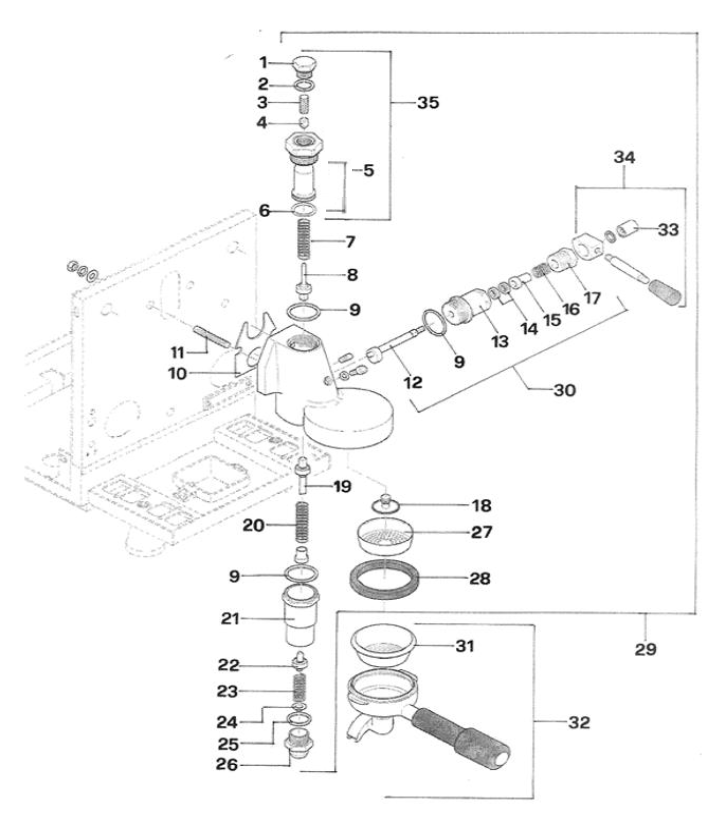 Rocket Espresso Mozzafiato Cronometro R Part Diagram: REMOZZCRONR-4