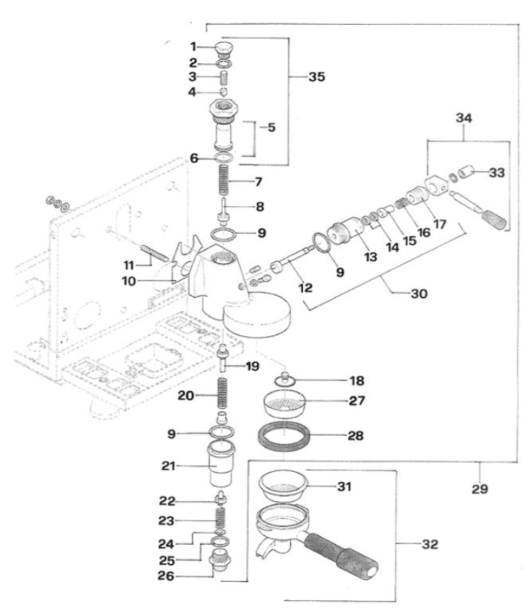 Rocket Espresso Mozzafiato Cronometro V Part Diagram: REMOZZCRONV-4