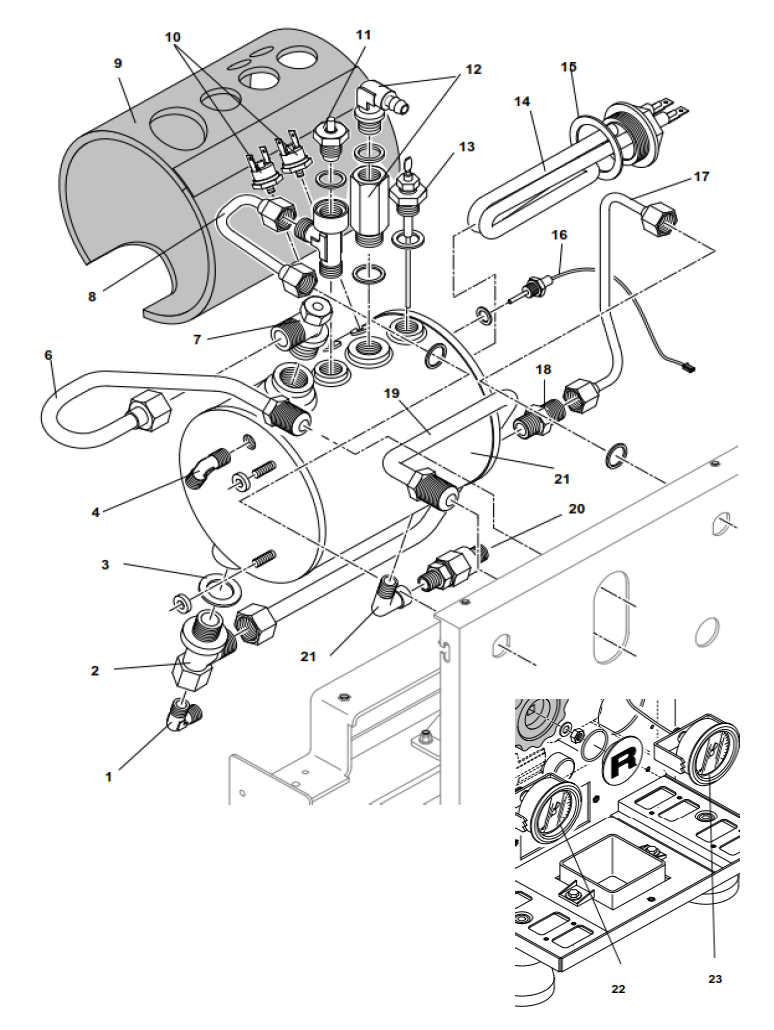 Rocket Espresso Mozzafiato Cronometro V Part Diagram: REMOZZCRONV-5