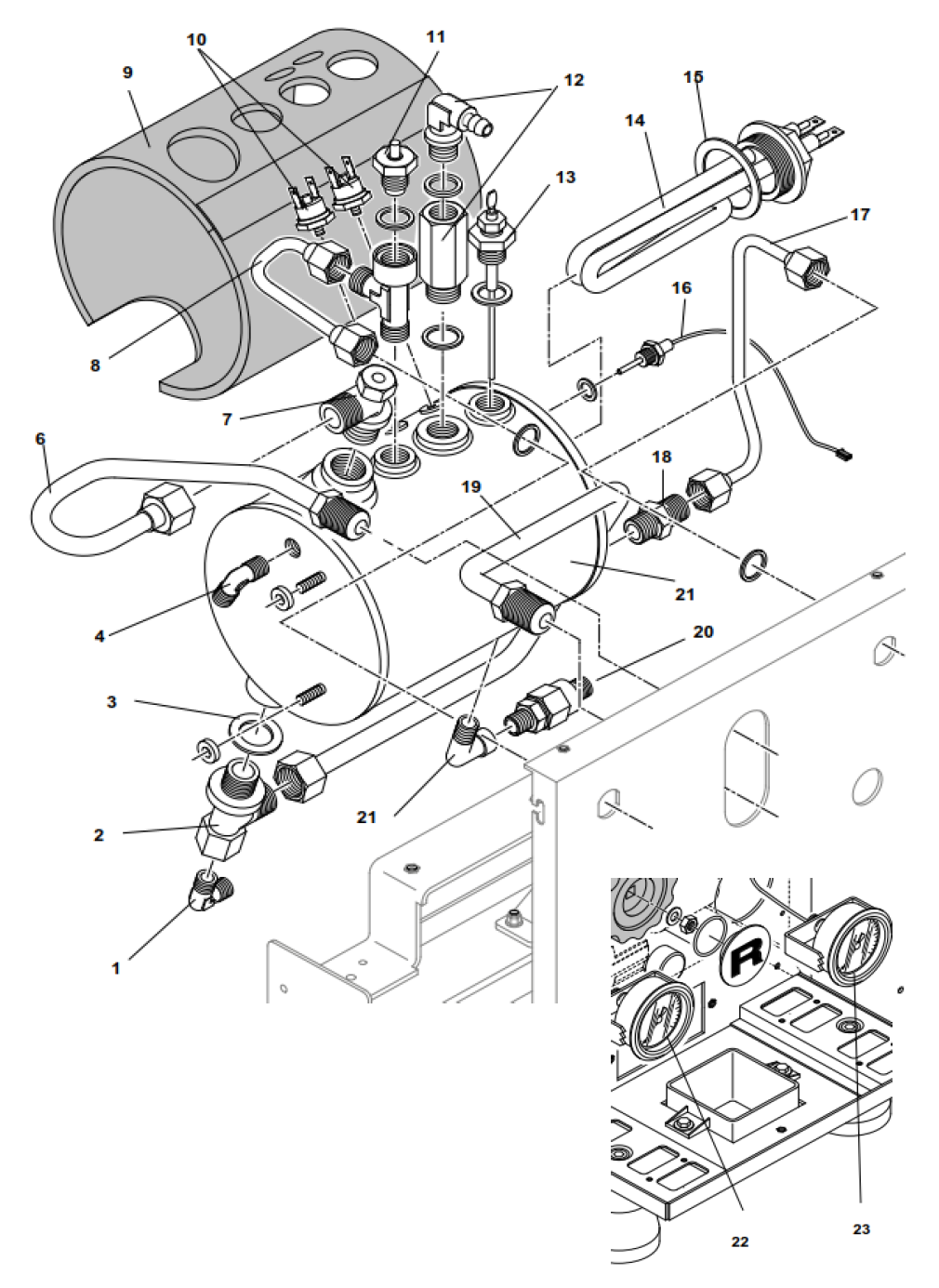 Rocket Espresso Mozzafiato Evoluzione R Part Diagram: REMOZZEVOR-5