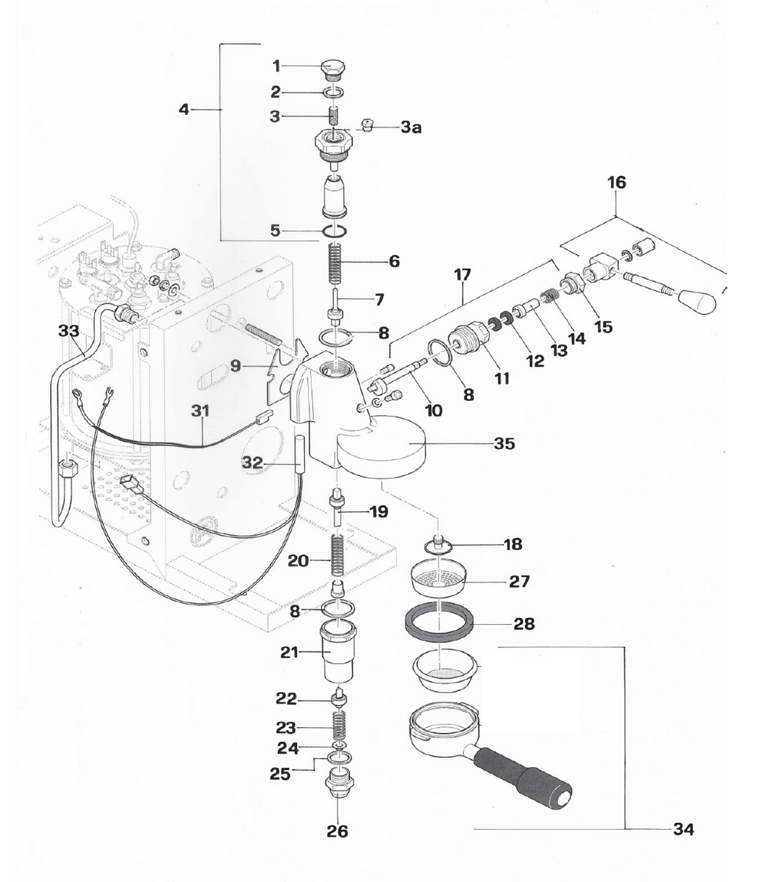 Rocket Espresso Porta Via Part Diagram: REPORTVIA-6