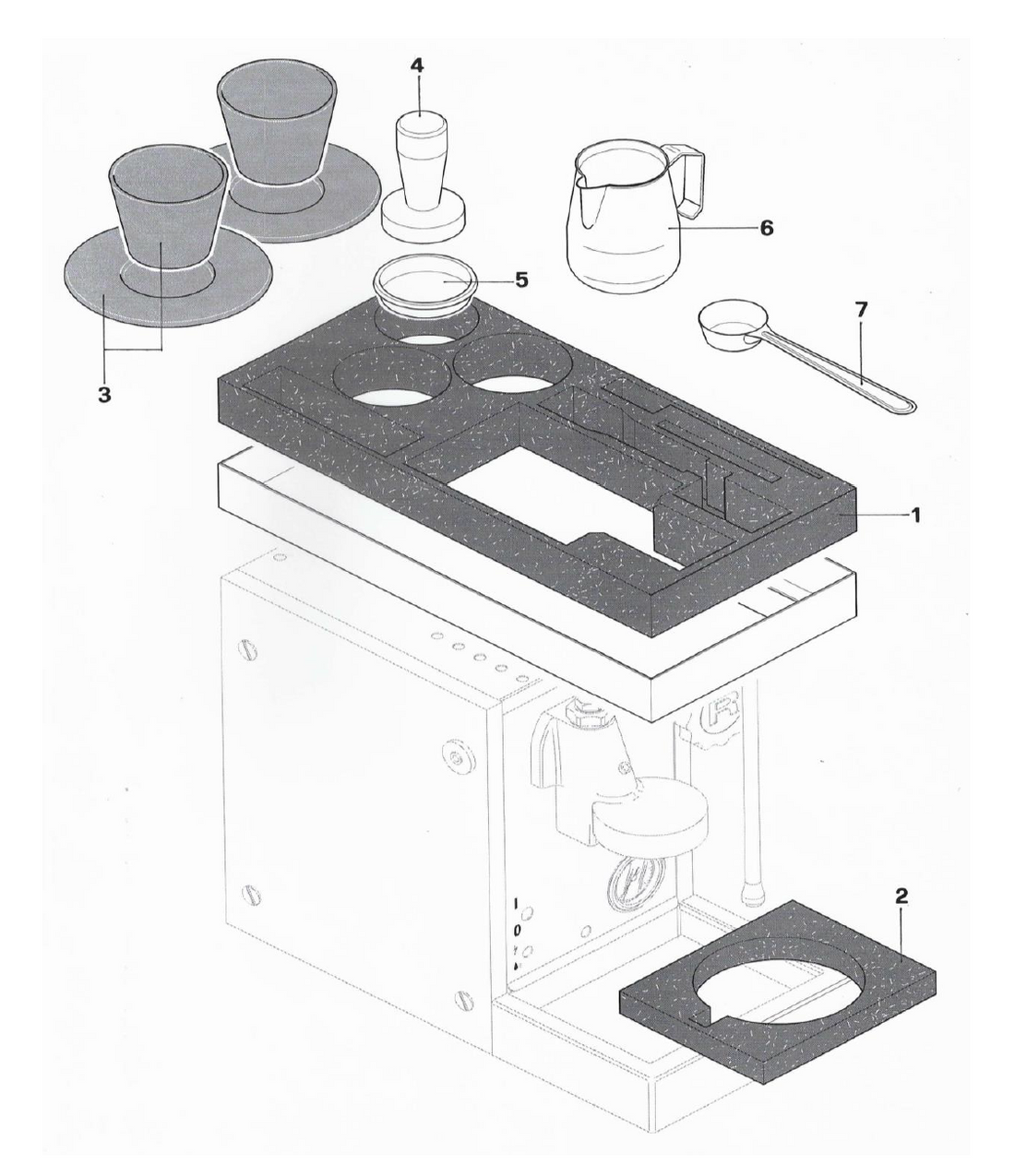 Rocket Espresso Porta Via Part Diagram: REPORTVIA-7