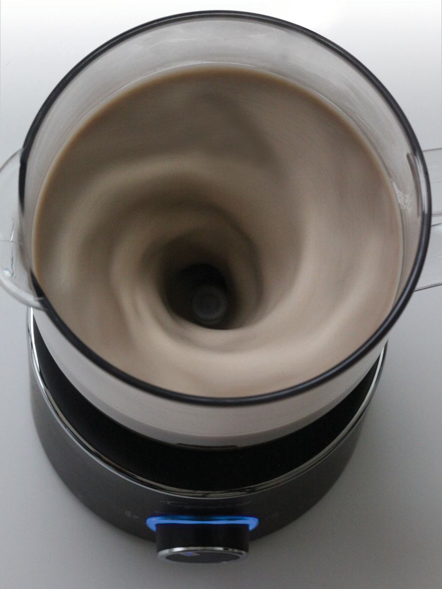 Capresso Froth Control vortex of hot chocolate.