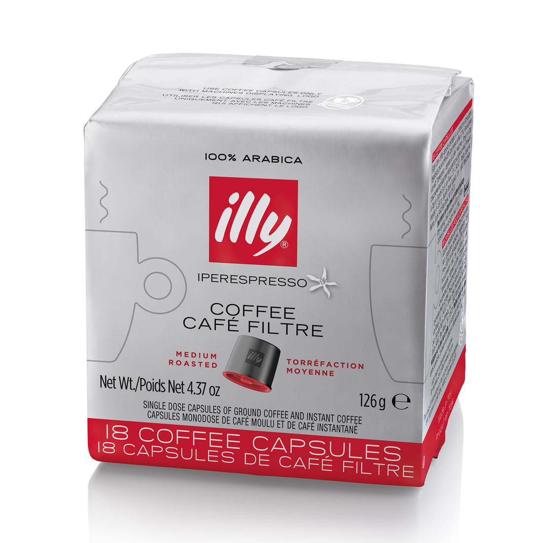 Illy Medium Roast Drip Capsule Cube 18 Count Base