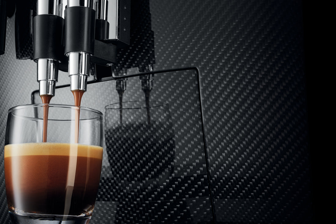 Jura J95 One-Touch Cappuccino and Latte Macchiato System Brew Spouts Close Up.