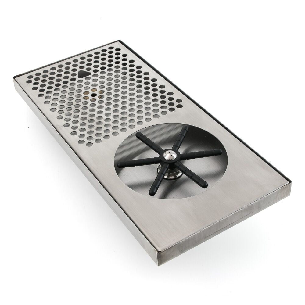 Barista Basics 7" x 15" x 7/8" Built In Rinser With Side Spray Rinsing Star