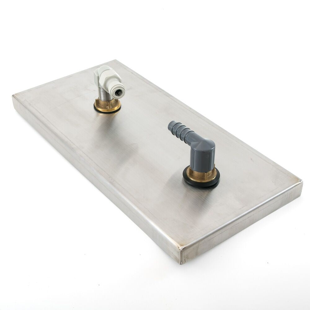 Barista Basics 7" x 15" x 7/8" Built In Rinser With Side Spray Water Fittings