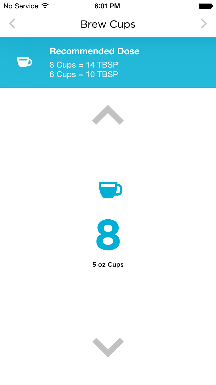 Behmor Connected 8 Cup Coffee Maker - Selecting Brew Volume