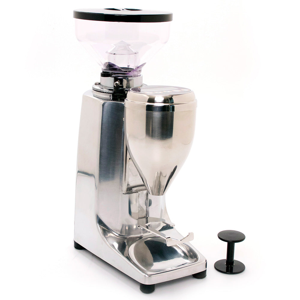 Temporized coffee grinder doser Quamar M80 A polished aluminium - Bertazzo  Food - F300 - EN