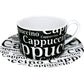 Konitz 7oz Writing Cappuccino Cup And Saucer Base