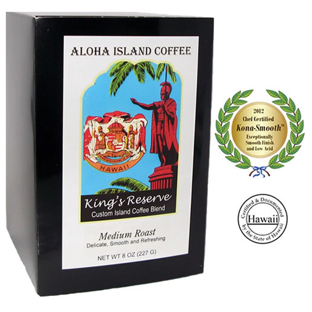 Aloha Island Kona Smooth King's Reserve Medium Roast Hawaiian Blend