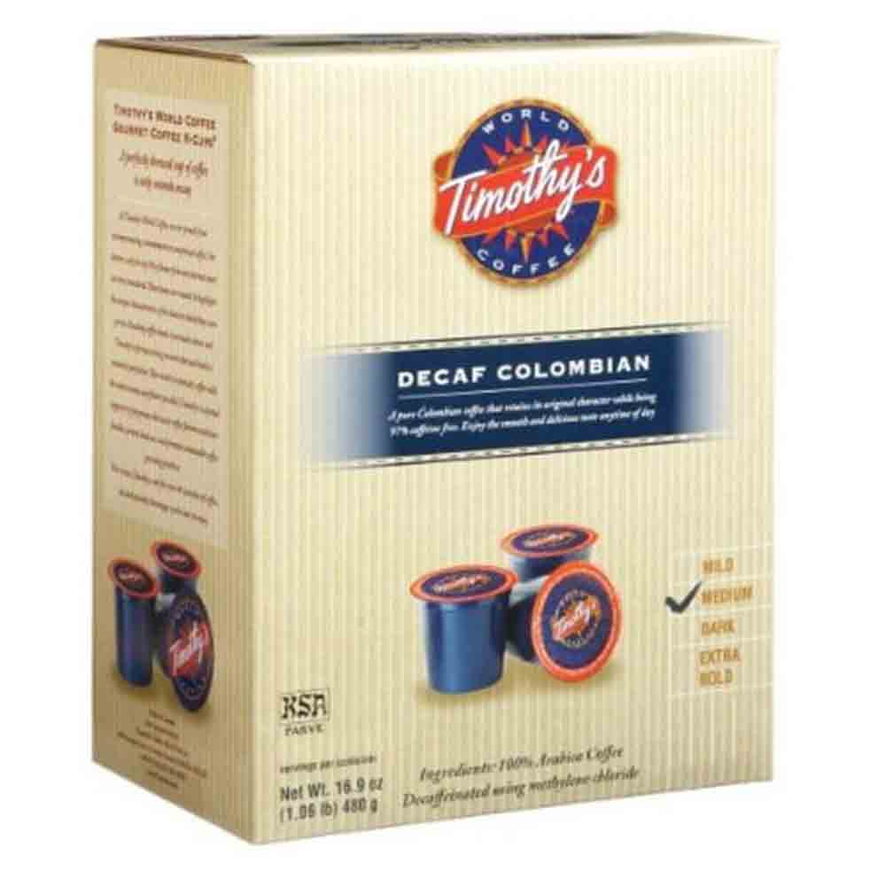 Timothy's Decaffeinated Colombian K Cups Base