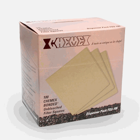 Chemex 100 Pre-Folded Unbleached Filter Squares